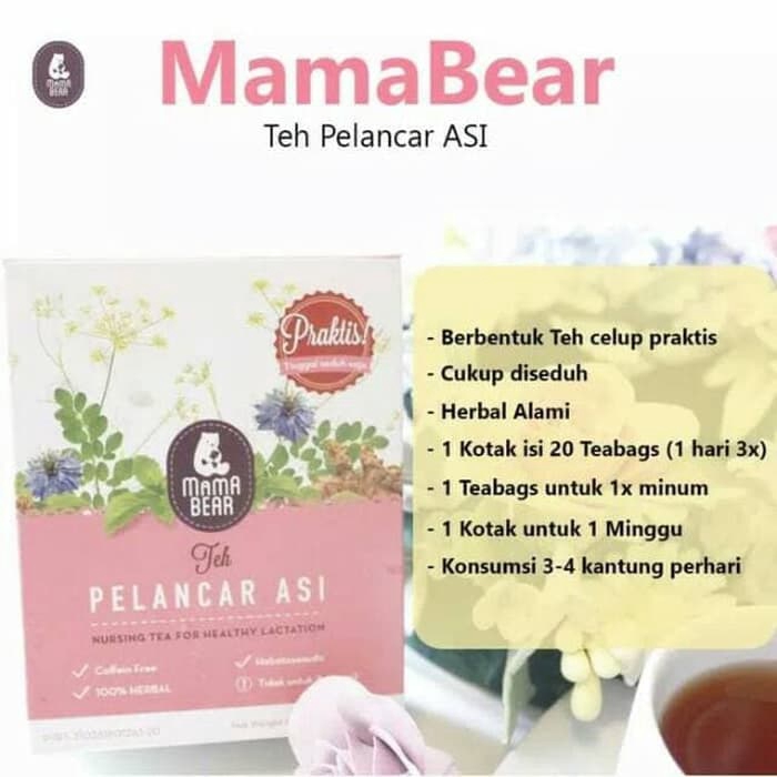 BEST SELLER! Mamabear ASI booster tea / teh penambah atau pelancar ASI Mama Bear