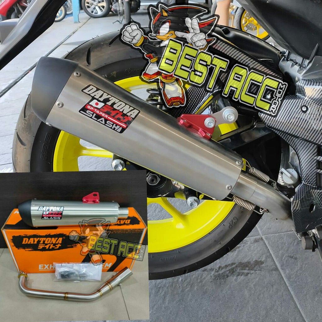 KNALPOT RACING DAYTONA SLASH GP TAPER NMAX NEW NMAX OLD AEROX 155 LEXI HONDA PCX 150 ALL NEW PCX 160 HONDA ADV 150 NEW VARIO 125 VARIO 150 2016 2017 2018 2019 2020-1