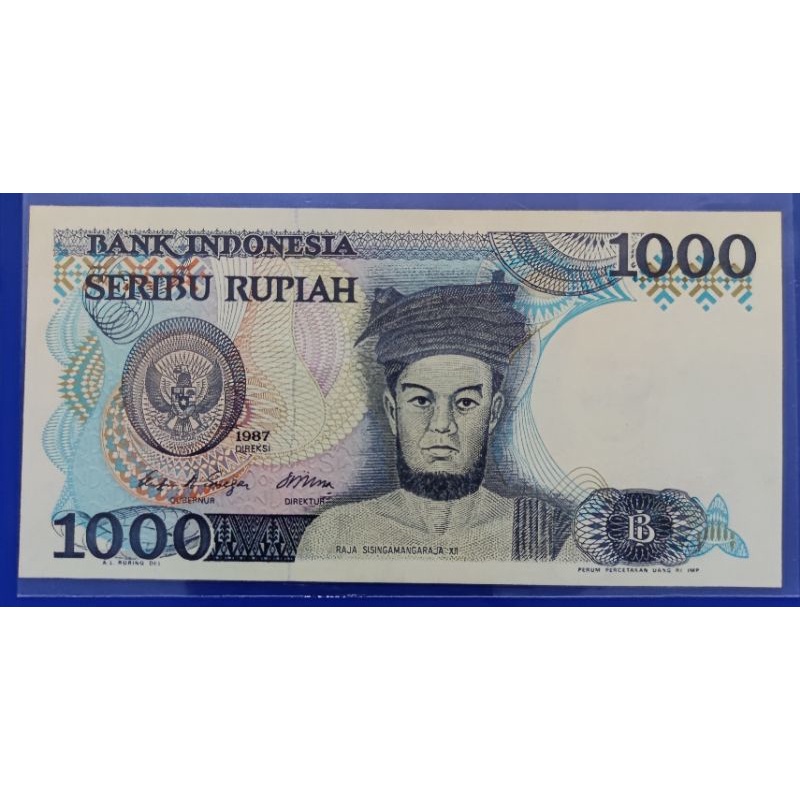 Uang kuno 1000 rupiah Sisingamangaraja tahun 1987, UNC