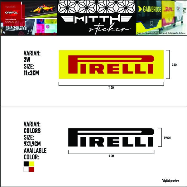 Stiker Mobil Motor PIRELLI Cutting Sticker Decal Waterproof