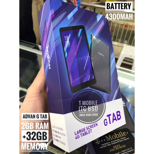 ADVAN Vandroid G-Tab 8.0” 2GB+32GB - Large Screan, 4G Tablet, 4300mAh, Garansi Resmi Advan 1 Tahun