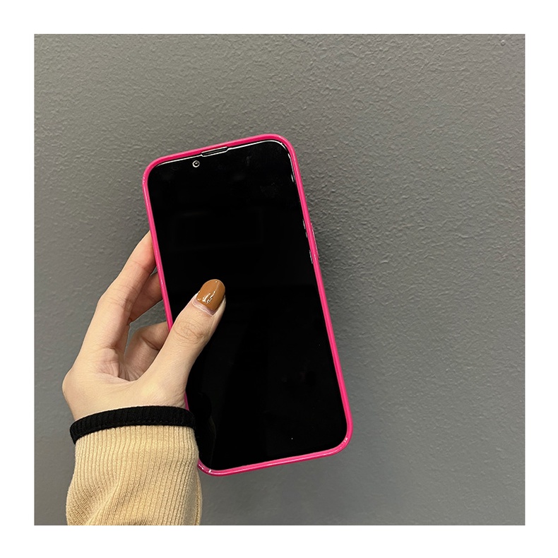 Case Pelindung Warna Permen Gloss Dengan Holder Kucing Untuk IPhone 14 7 8 SE 2020 7P / 8Plus X XS XR 11 12 13 Mini Pro Max