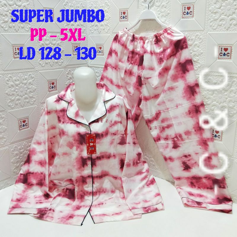 BAJU TIDUR PIYAMA/PP SUPER JUMBO 5XL/LD 130-TD GL marun