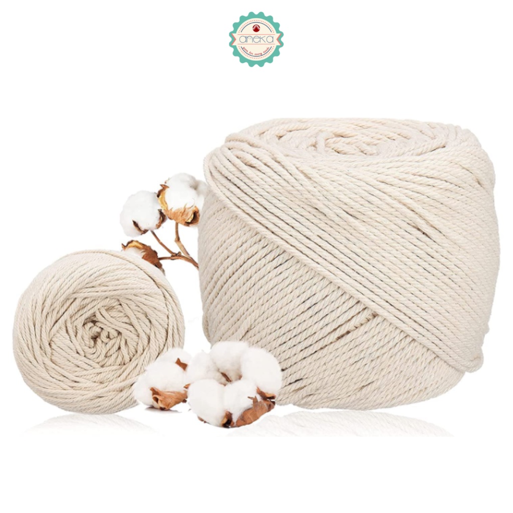 Macrame Makrame Tali Katun Off White &amp; Krem - 100 Gr ( 1 mm , 2 mm , 3 mm , 4 mm )