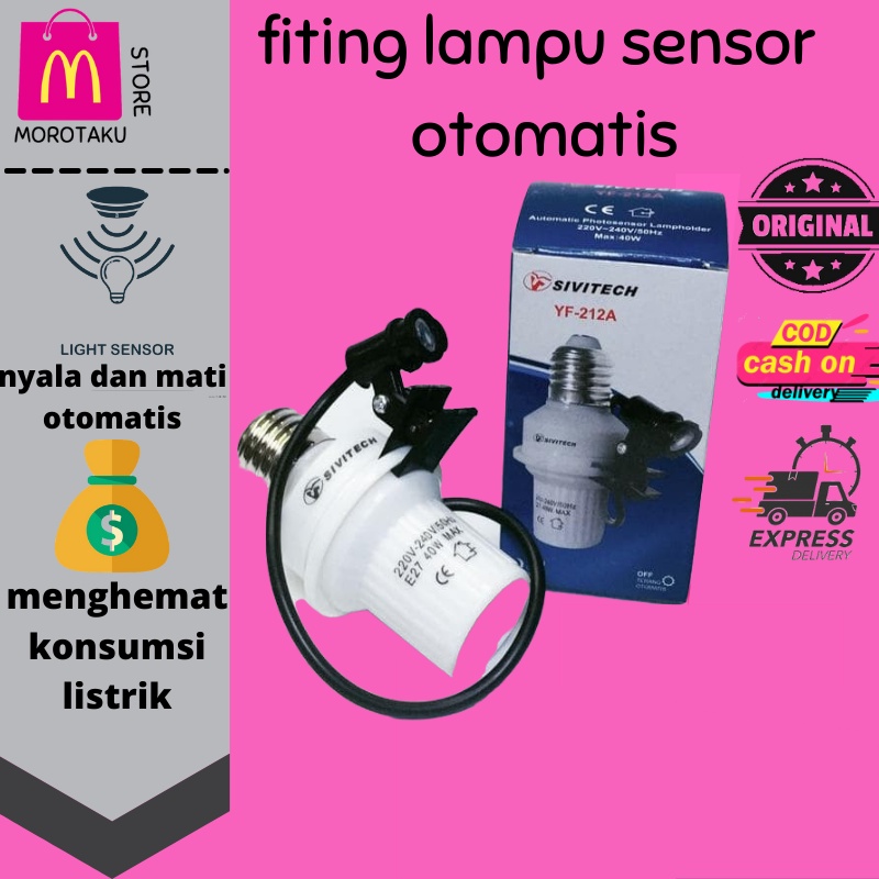 fiting lampu otomatis fiting lampu sensor cahaya fiting lampu gantung fiting lampu hias viting lampu