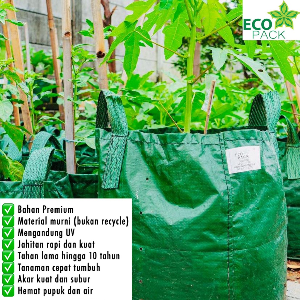 Planter Bag Eco Pack 35 Liter Grow Bag Ecopack Kualitas Premium Tabulampot