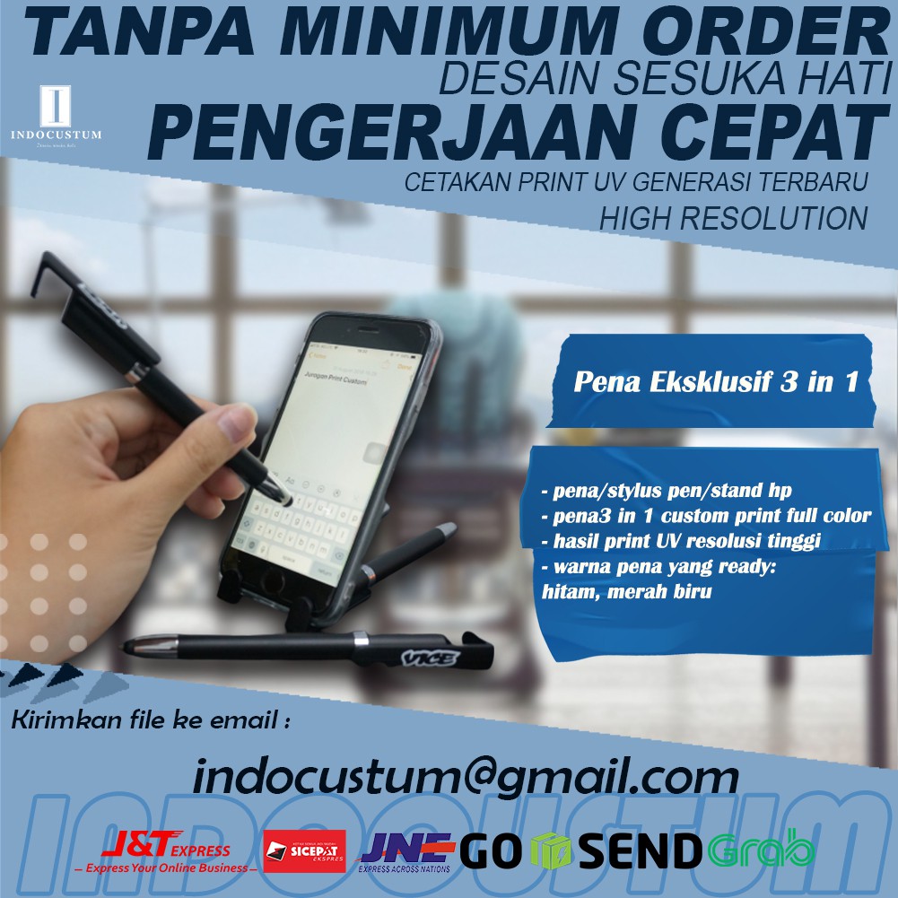 

Pena Promosi 3in1 Stylus Touch Pen Stand HP Ballpoint Bolpen Pulpen IC041