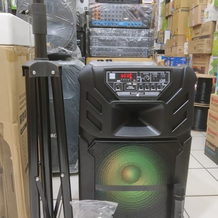 PROMO SPEAKER PORTABLE MEETING WIRELES MAYAKA SPKT-1815EAD + STAND SP