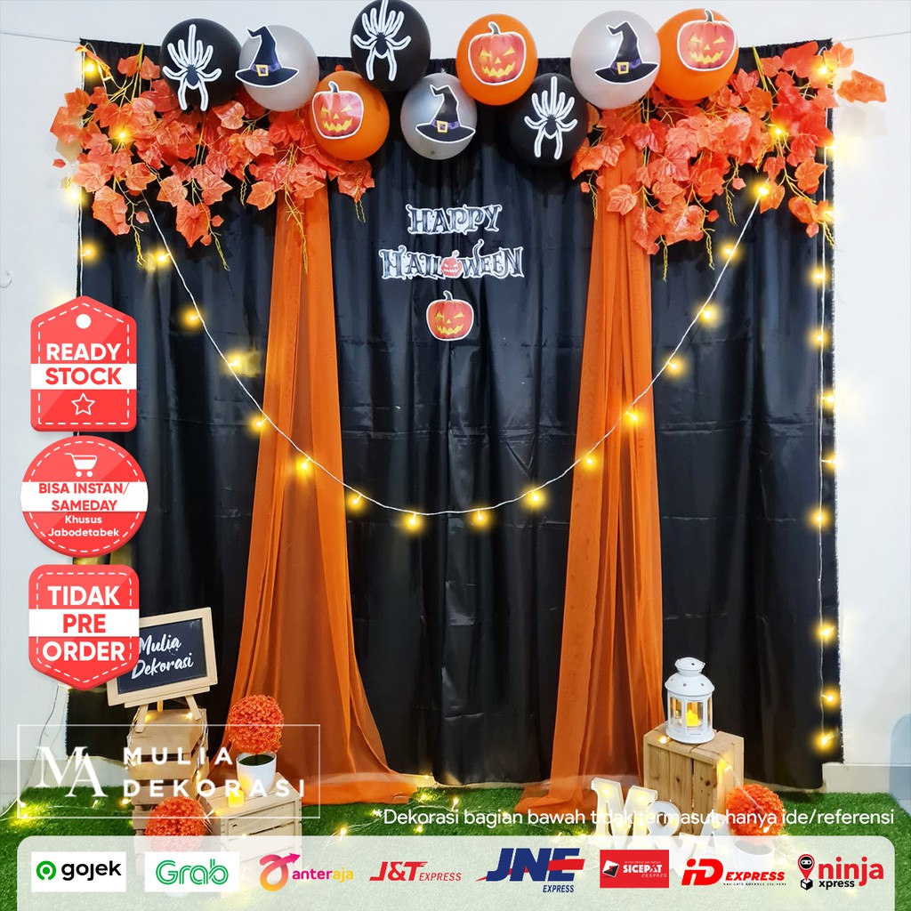 Dekorasi Backdrop Photobooth Tema  Halloween Pesta  Background Halloween Trick or Treat Backdrop