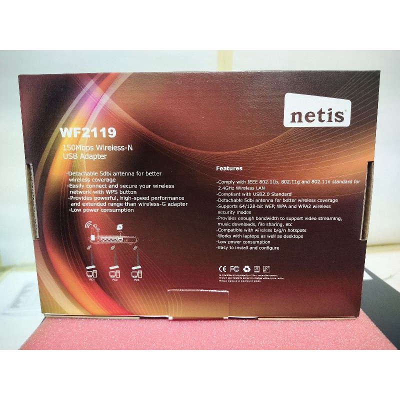 Netis Wireless N USB Adapter wf2119 150mbps New 100%