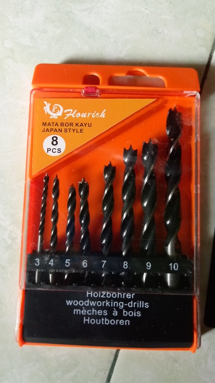 Mata Bor Kayu Set 8 Pcs / Wood Drill Bits 3-10mm