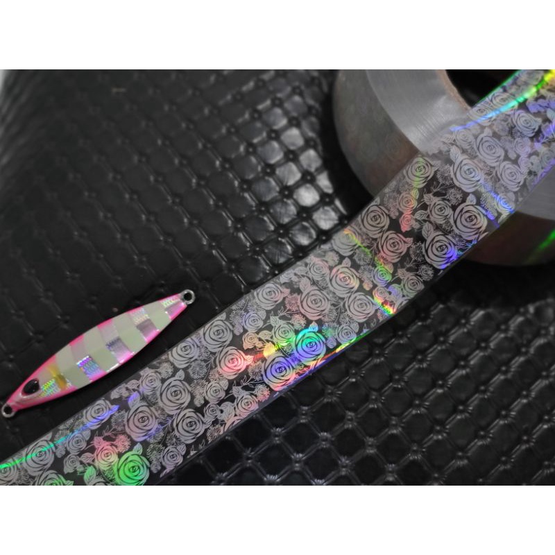 HOT STAMPING FOIL / HOLOGRAPHIC FOIL / HOLOGRAM FOIL MOTIF BUNGA HOLOGRAM TRANSPARAN 4 Cm x 5 Meter (Tersedia Harga Grosir)