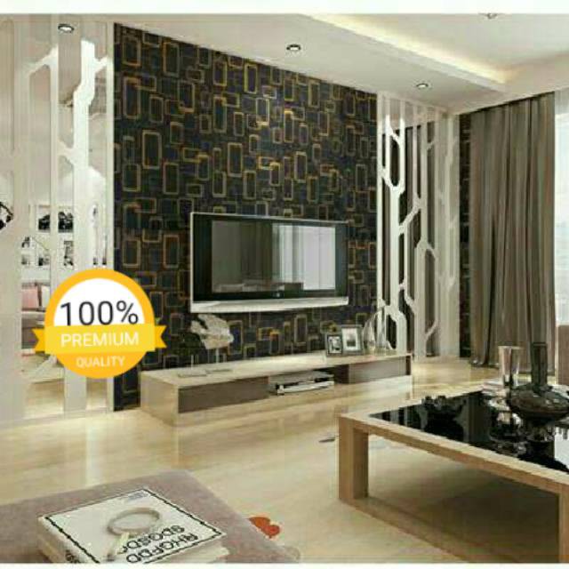 Wallpaper Sticker Dinding Motif Kotak Minimalis Hitam