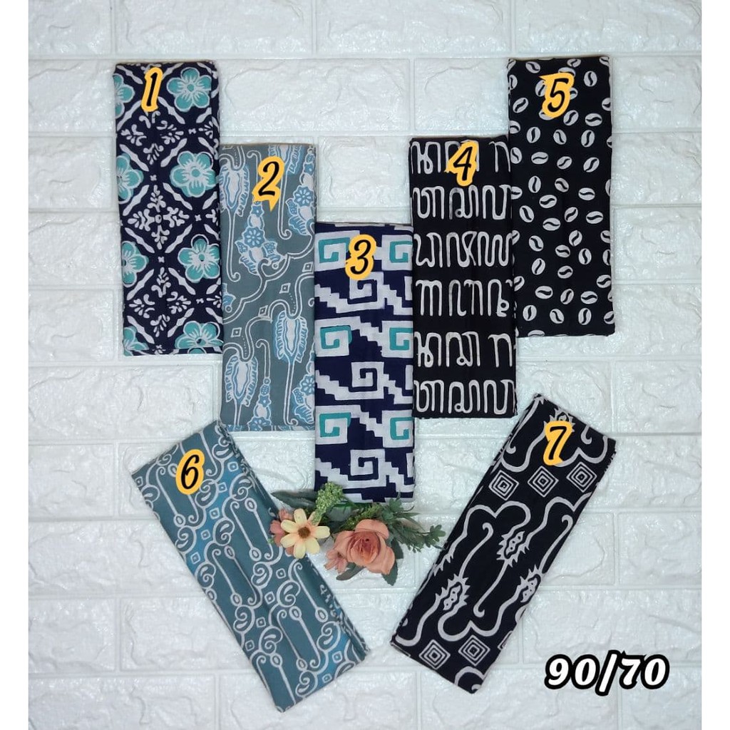kain batik cap garutan warna hitam tosca motif bunga aksara jawa SDQ batik pekalongan
