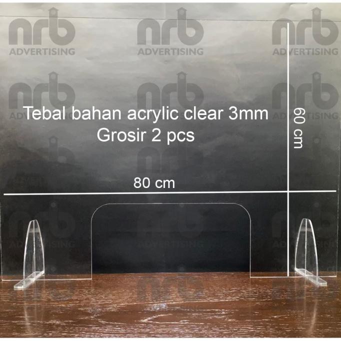 

READY BAYAR DITEMPAT AKRILIK SEKAT / PARTISI / PEMBATAS / DIVIDER KASIR UNIVERSAL 3MM 60X80