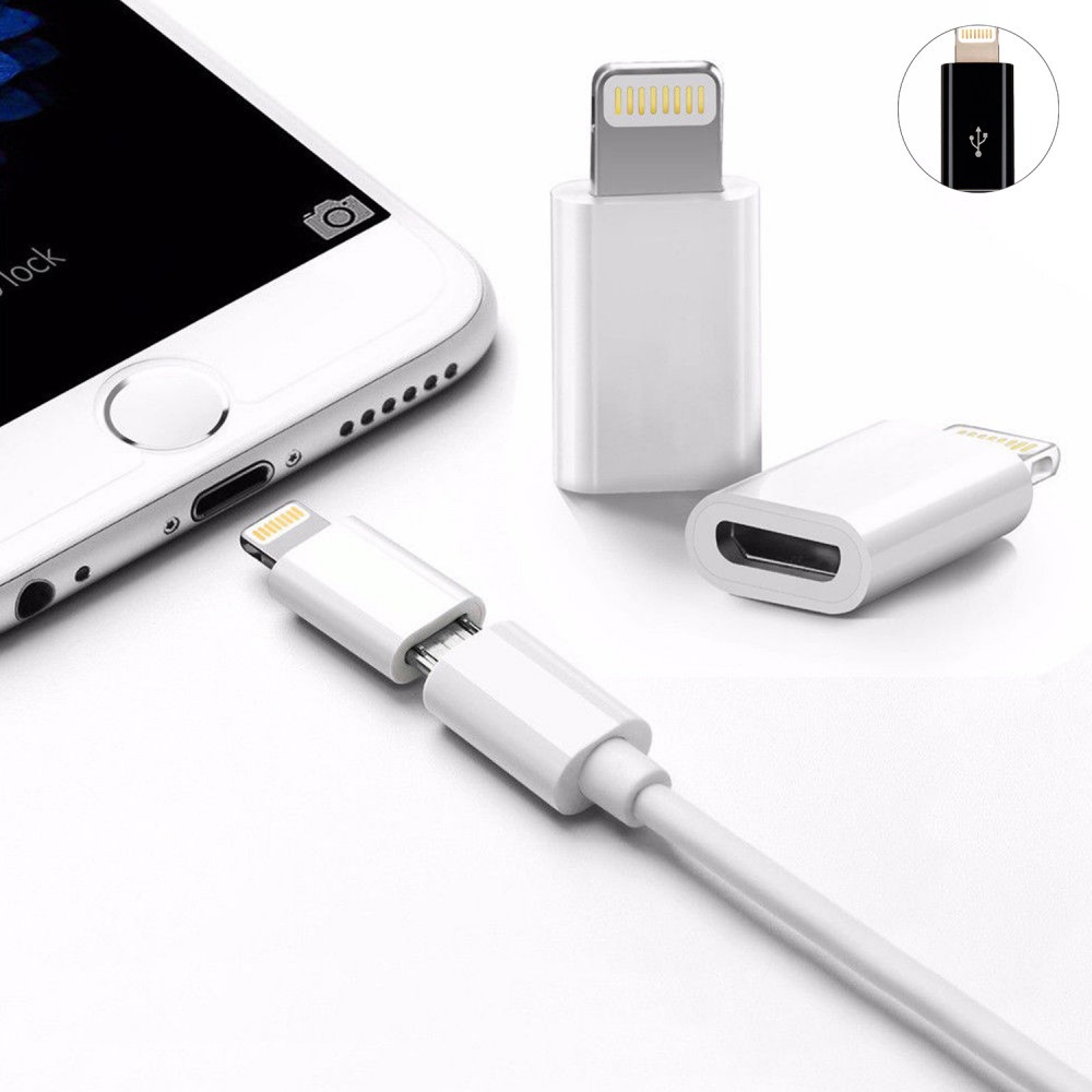 Sambungan Converter Adapter Micro Android To Lightning untuk Iphone 5, 6, 7, 8, X, Xr, Xs, 11