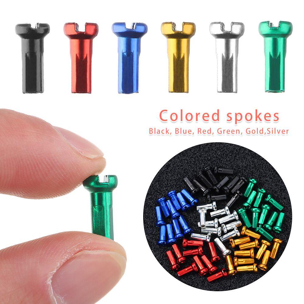 Suyo 10/20/50pcs Wheel Spoke Nipples Outdoor Alloy Anodized Sepeda Sepeda Roda Aksesoris