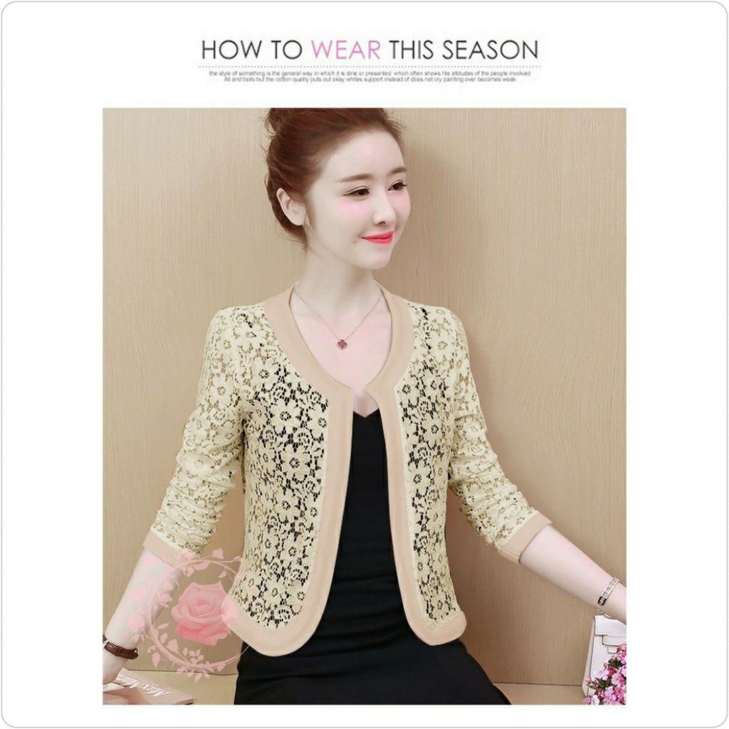 WSE390 - Cardigan Brukat Niyu Brukat Gliter Mengkilap Blazer Outer Import All Size PREMIUM QUALITY