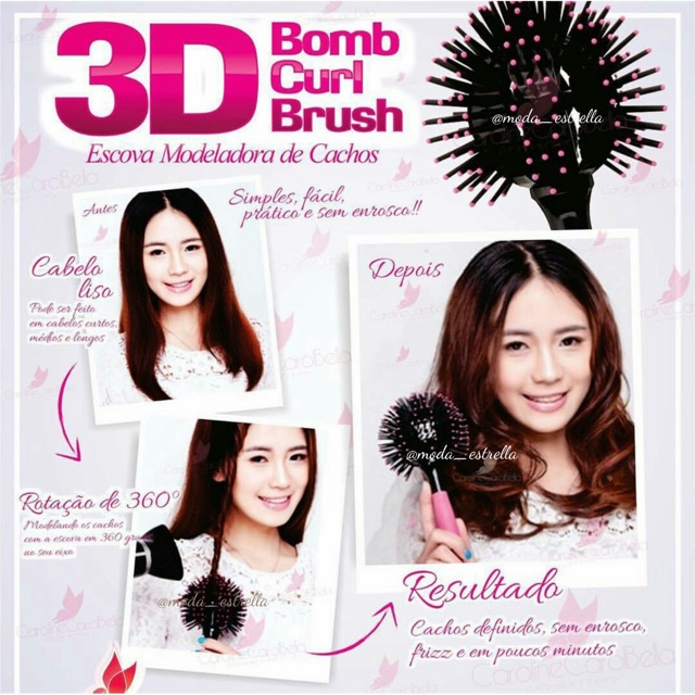 BOMB CURL / SISIR GULUNG / SISIR WET / sisir mini traveling / SISIR GULUNG / 3d bomb curl brush