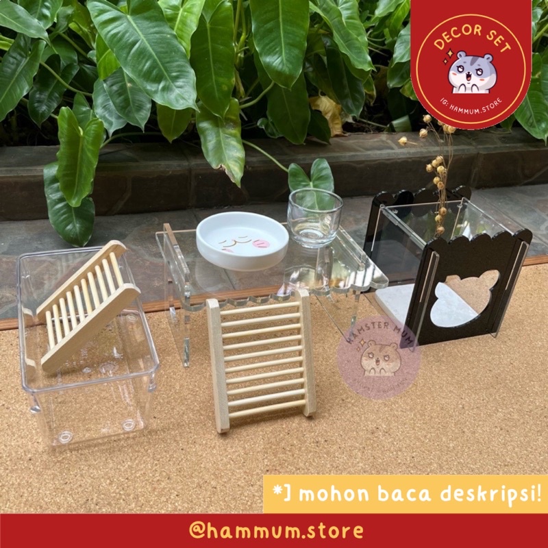 Set Kandang Hamster Akrilik | Acrylic Hamster Setup | Paket Dekorasi Kandang Hamster