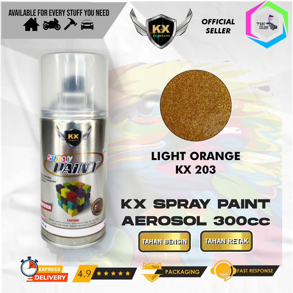 Cat Semprot Aerosol / Pylox KX Autocare Paint - KX 203 LIGHT ORANGE