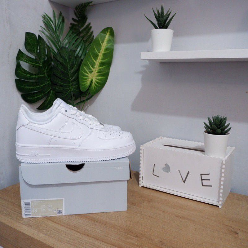 Sepatu • Air Force 1 Low Fullwhite Kualitas Premium-4
