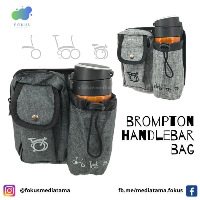 Unik Brompton Handle Bar Bag - Tas Stang Sepeda Lipat Brompton (Gray) Terlaris
