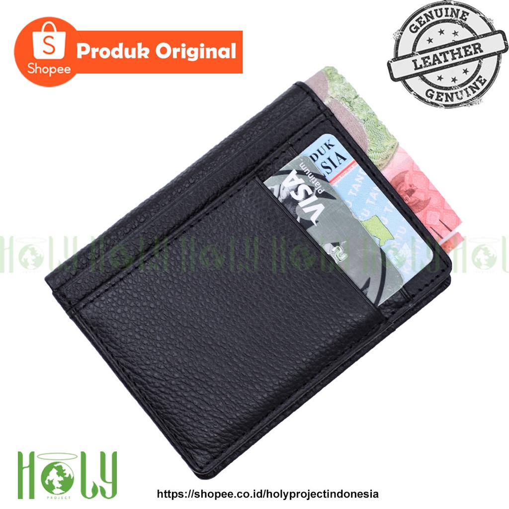 KJ08-DOMPET KARTU KULIT ASLI MODEL KULIT JERUK POLOS  CARD HOLDER PRIA DAN WANITA
