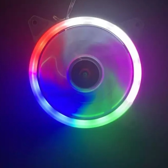 SKU-1220 FAN CASING 12CM RGB LED RAINBOW KONEKTOR MOLEX FAN CASE