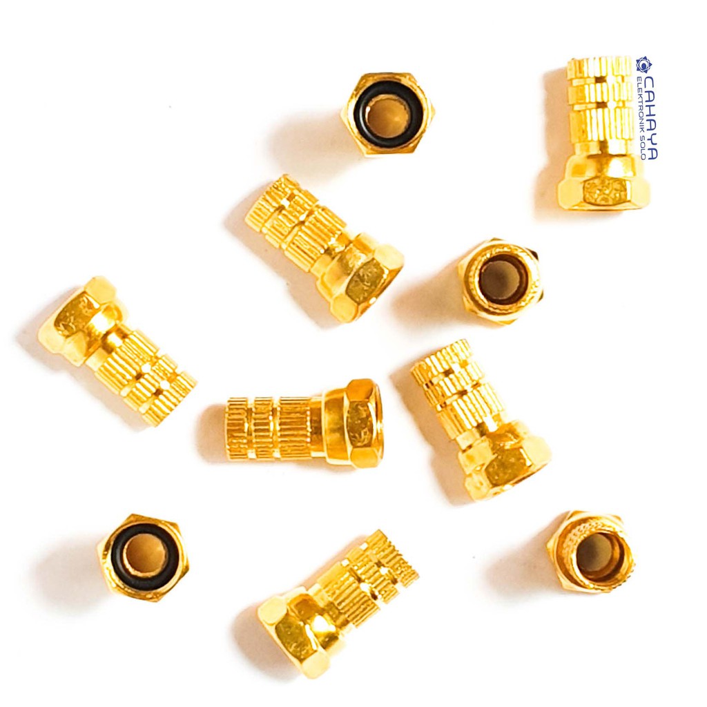 Konektor F Drat EMAS Karet Seal Jack F5 Parabola Kabel LNB Receiver F GOLD
