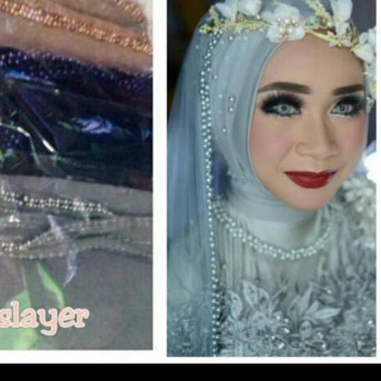ᴬGRABITFASTᴬ Slayer Pengantin / Veil Wedding / Slayer Wedding / Kerudung Pengantin Bahan Tile Mix Pa