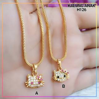  Kalung  xuping kalung  anak  hello Kitty lapis emas  gold H126 