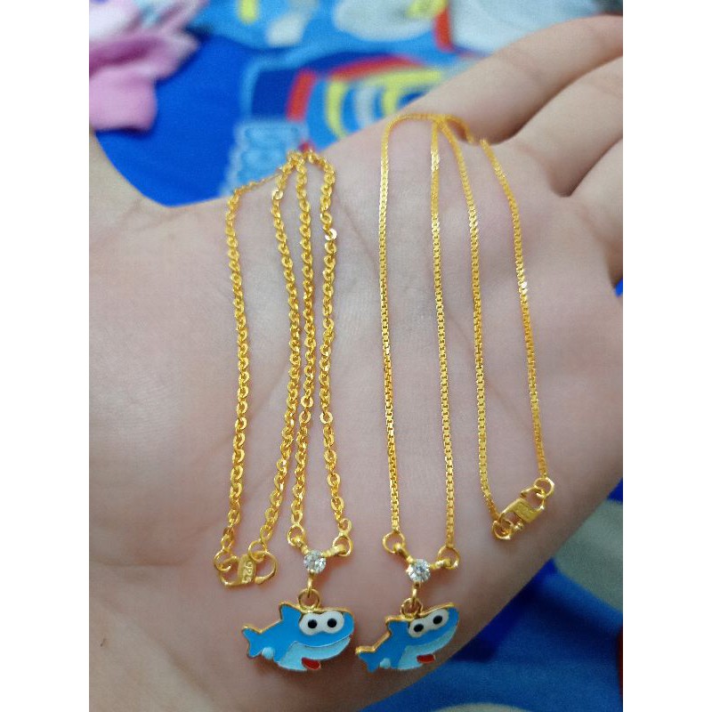 KALUNG ANAK SHARK PERAK 925 LAPIS MAS IMPORT