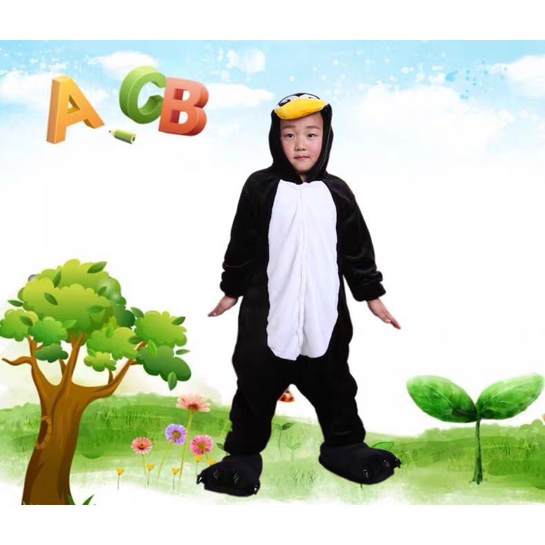 KOSTUM ONESIE PENGUIN ANAK PIYAMA COSPLAY PESTA