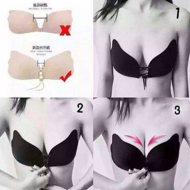 BRA PUSH UP ANGEL WING/FREEBRA/BRAGEL/BRA TEMPEL/BRA BACKLESS/BH ANGEL KISS SERUT TALI SEXY IMPORT