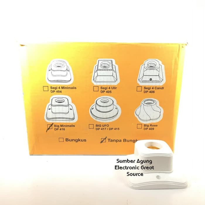 Fiting Plafon Enje Oke 3A 250V Big Minimalis DP416 Kotak Baru Oval