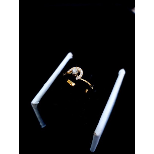 cincin mata 1 emas kuning full berlian asli