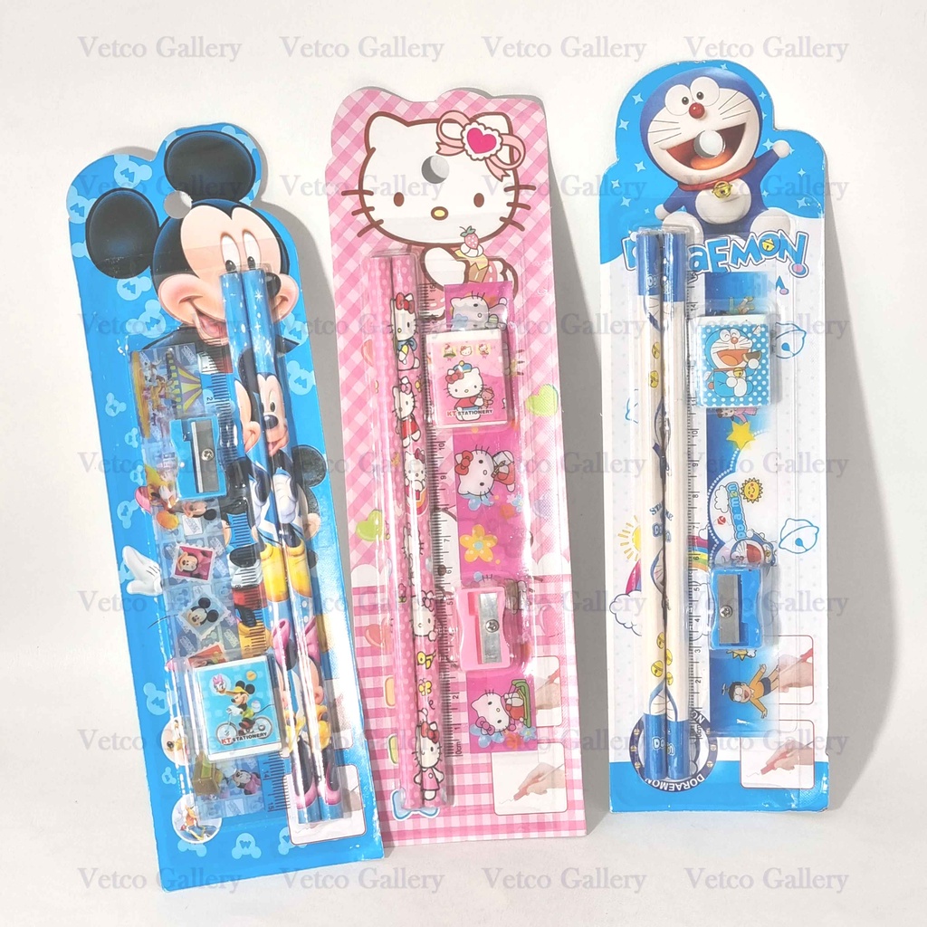 

Set alat tulis karakter - Character stationery set pensil penghapus