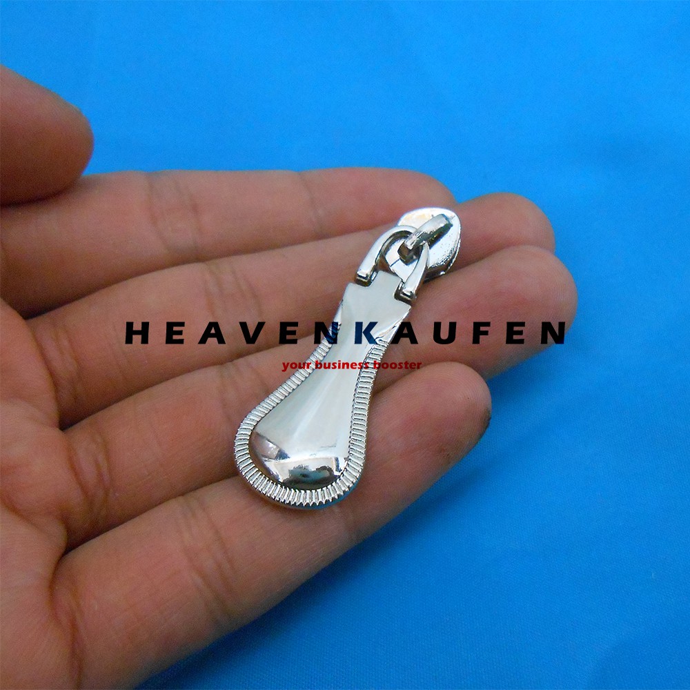 Kepala Resleting / Kepala Zipper No 5 Nikel Silver Variasi Tarikan Cantik Kode EA