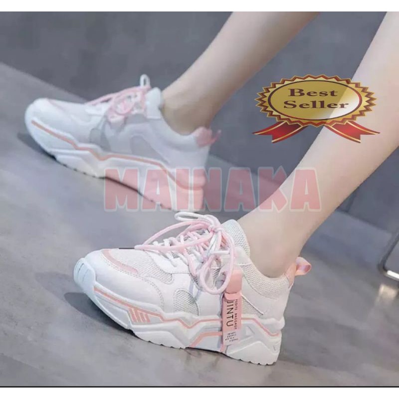 Sepatu wanita fashion korea gts 219,Sepatu cewek JINTU Korea styl fashio,sepatu sneakers cewek putih
