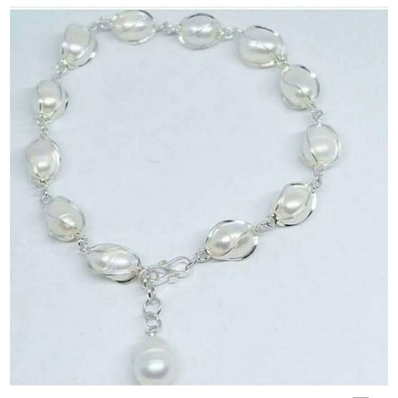 gelang perak asli 925 mutiara asli lombok || gelang mutiara tawar terbaru || perhiasa mutiara lombok