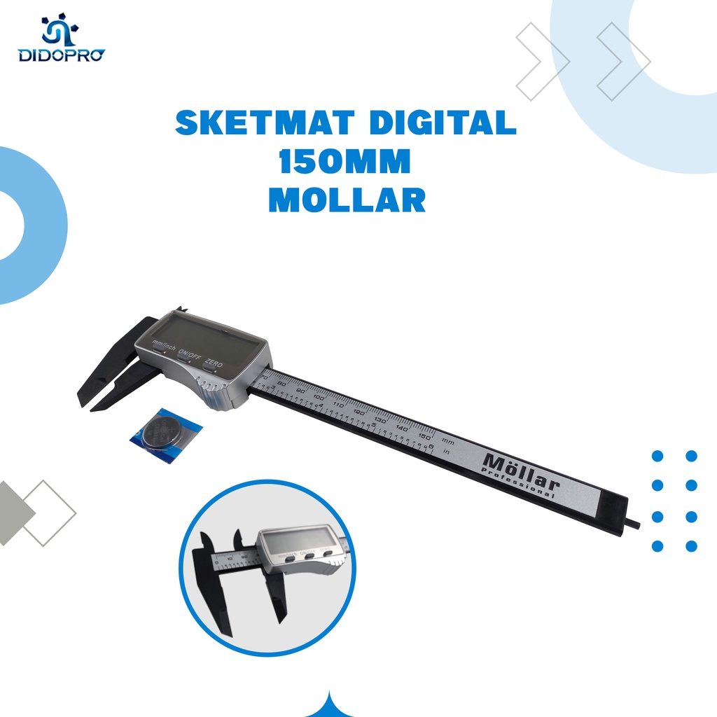 Sketmat Digital MOLLAR Carbon Fiber - Jangka Sorong Sigmat Vernier Caliper LCD Screen