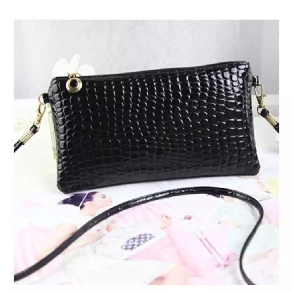 Tas Selempang Mini Sling Bag Wanita Motif Crocodile