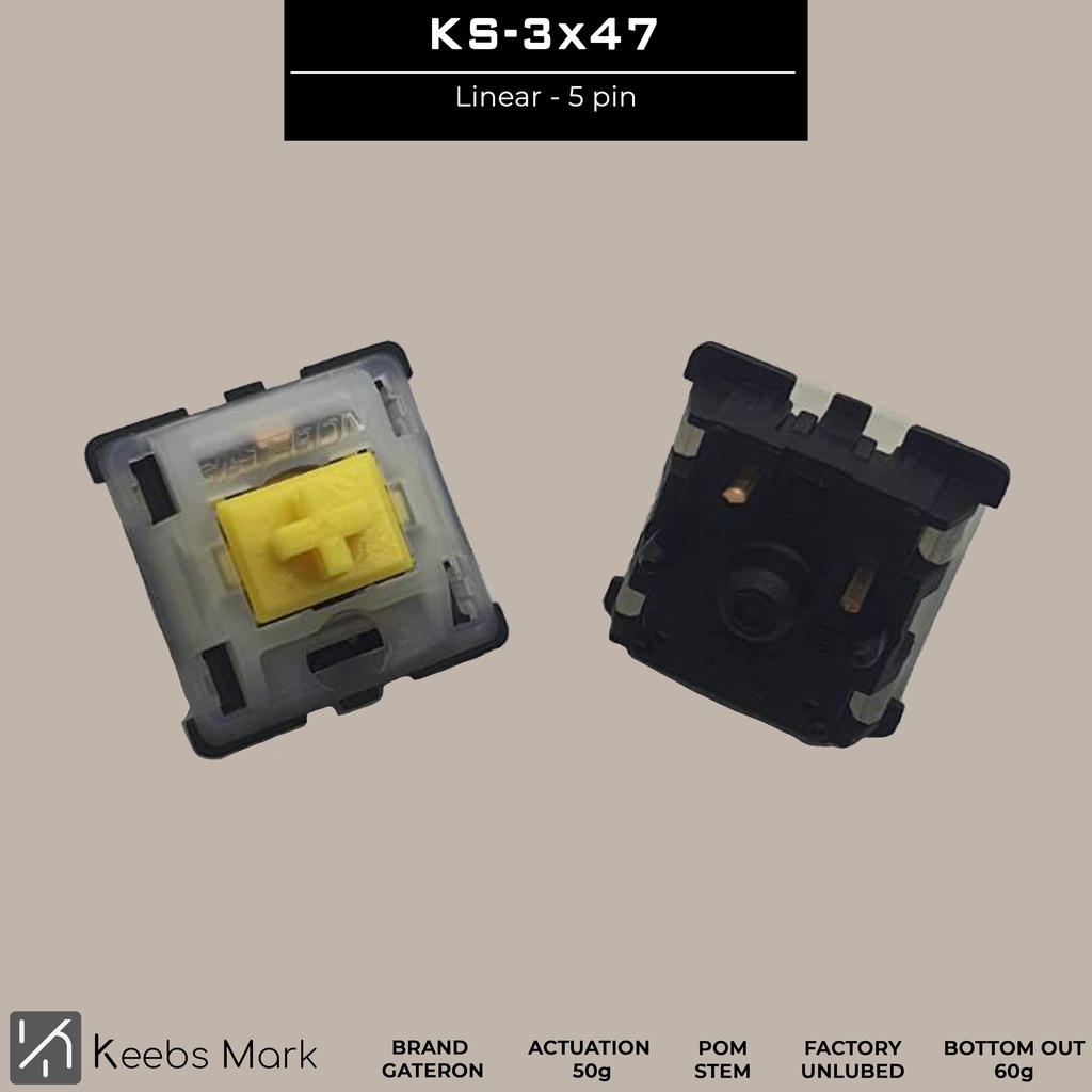 Gateron KS - 3x47 Yellow Linear Switch Keyboard