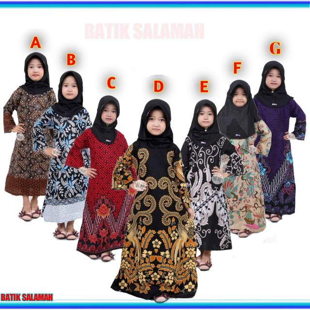 GAMIS BATIK ANAK PEREMPUAN/DRESS BATIK ANAK CEWEK 3-10 TAHUN