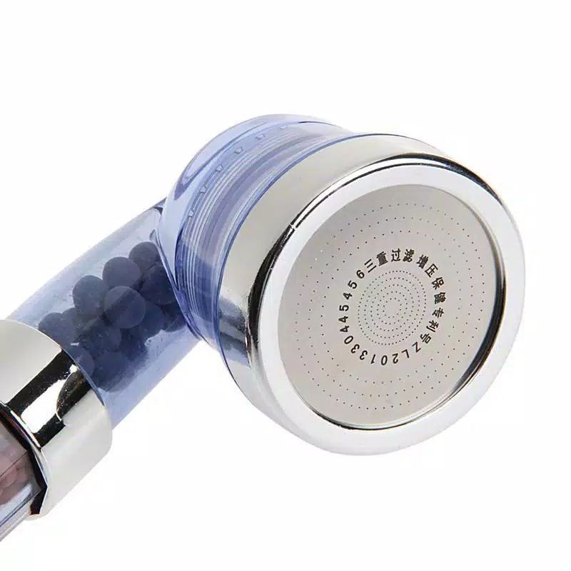 Kepala Super Shower - Ion Shower Head Spa Healt hcristal Biru 3in10