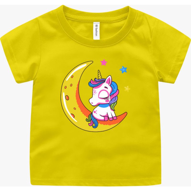 Kaos Anak Perempuan Umur 2 Sampai 10 tahun Unicorn Bulan T shirt Anak Cewek Baju Oblong Anak