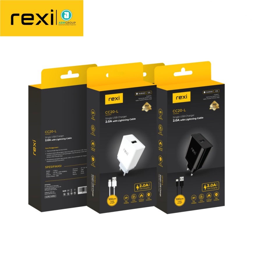 CHARGER REXI LIGHTNING FAST CHARGING 2A 10W CC20-L