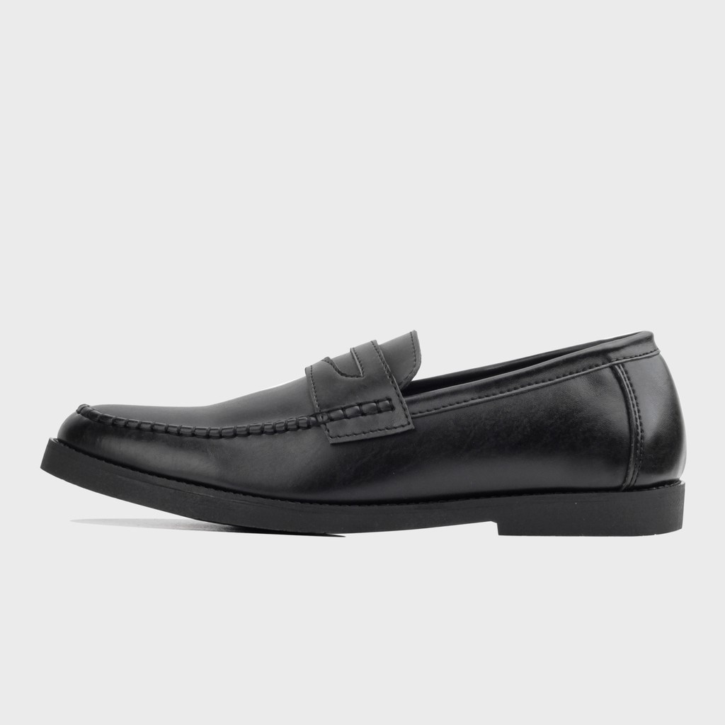 PORTE BLACK ORIGINAL x GIANT FLAMES Sepatu Loafers Full Hitam Pria Slip On Formal Casual Kerja Kantor Slop Resmi Kantoran Pesta Kondangan Selop Jalan Santai Hangout Kuliah Penny Loafer Semi Kulit Premium Big Size Jumbo Ukuran Besar 44 45 Keren Kekinian