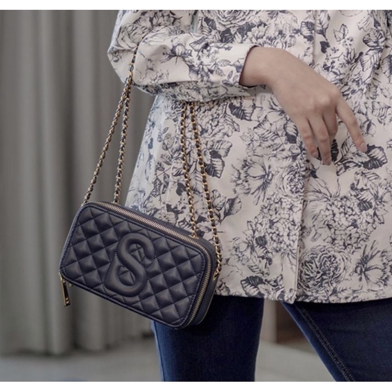 buttonscarves yura bag navy